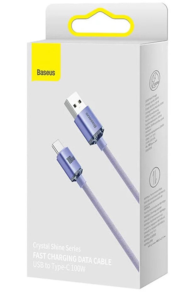 Crystal Shine 100w Usb To Type-c Hızlı Şarj Kablo 1.2 Mt (mor) - 6
