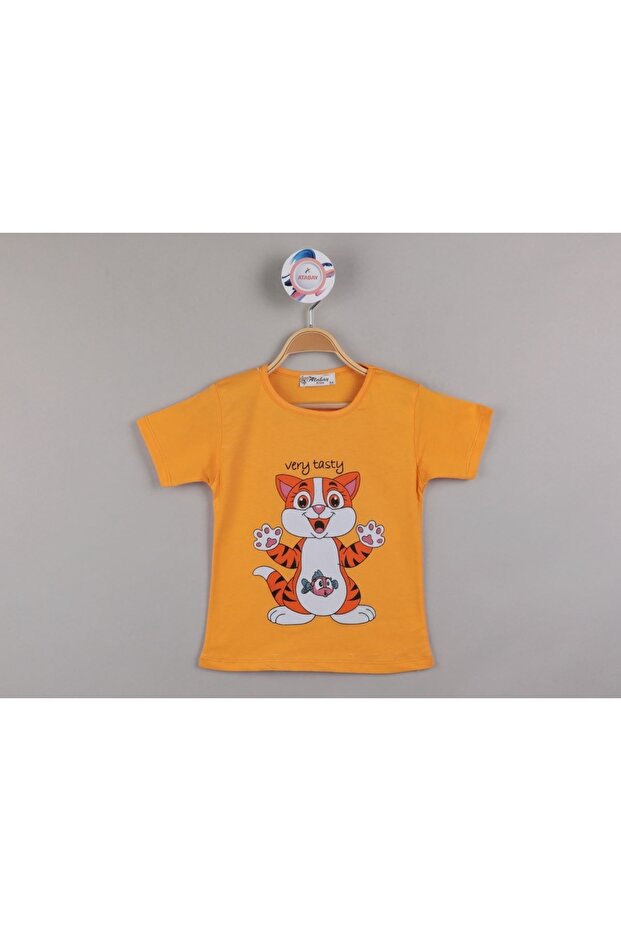 Short Sleeve T-shirt Girl Cute Kitten Printed Cotton