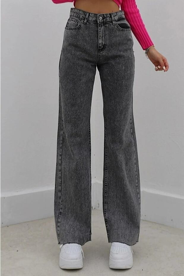 Dodge 90's Dark Smoked Palazzo Wide Leg Jean Women's Colorfast Power Lycra Recovery Denim Pants
