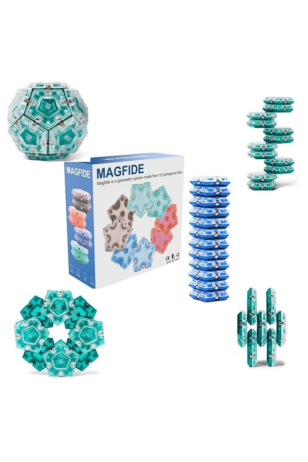 Geode Magnetic Fidget Sphere Geometrik Manyetik Fidget Küre-12 Parça Set Mıknatıslı 3d Stres Oyuncak - 1