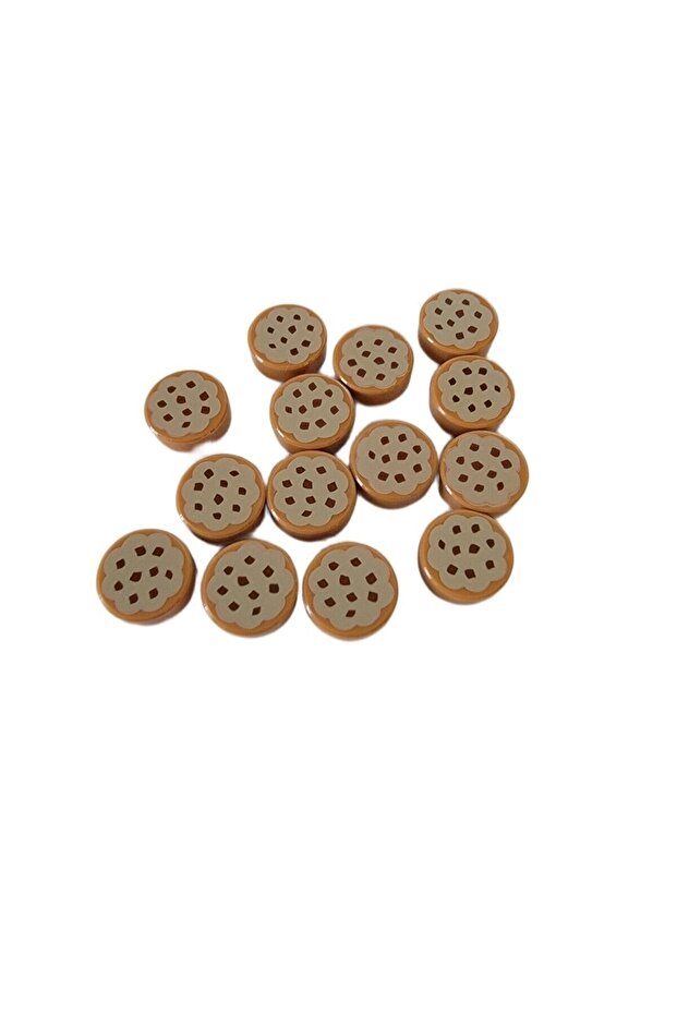 Original Custom Moc Accessory Creator Tile 1 X 1 Printed Round Tile Cookie Cookies 4Pcs