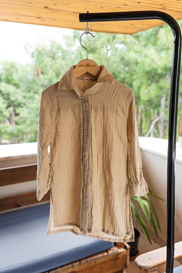 Beige Muslin Children's Prayer and Writing Dress