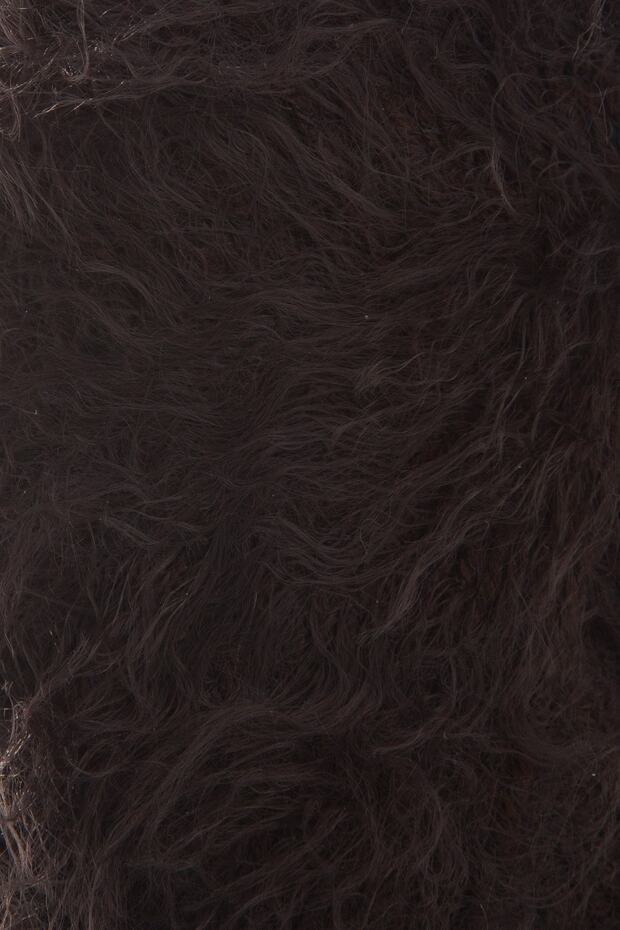 Premium Touch El Örgü Ipi Bluz Hırka Ipi Kürk Görünümlü Ip Atkı Peluş Oyuncak Ipi Kahverengi - 3
