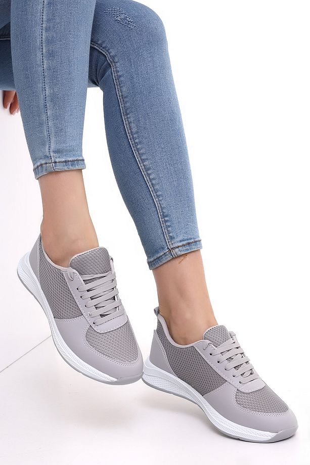 F3 Kalın Taban Günlük Kadın Fileli Yazlık Sneaker Spor Ayakkabı - 2