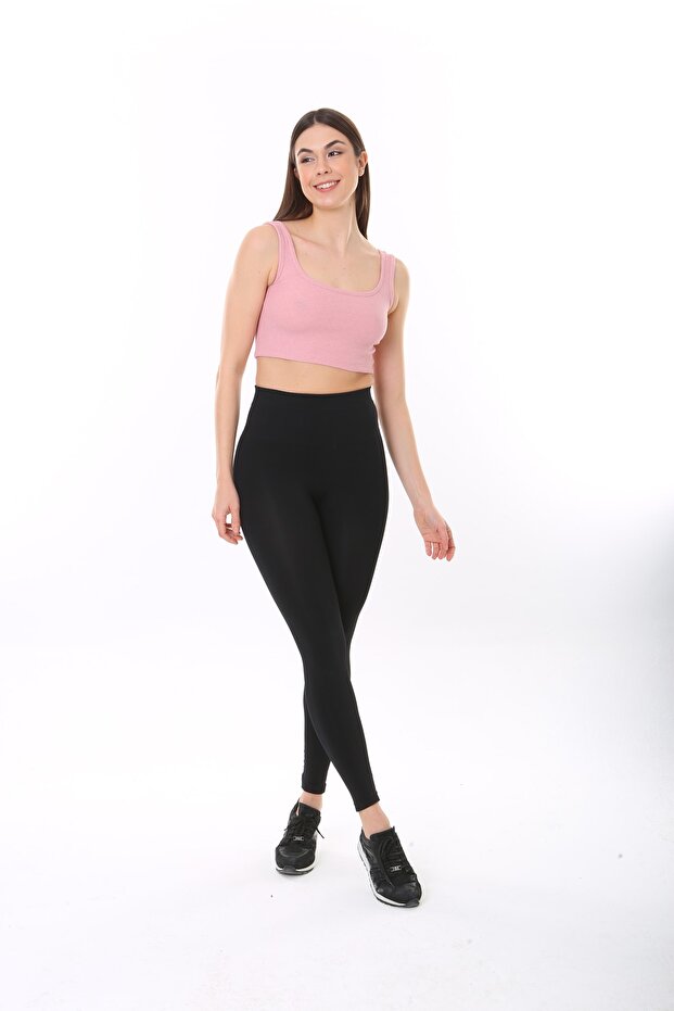 Kadın Askılı Fitilli Crop Örme Bluz - 2