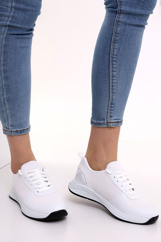 F3 Kalın Taban Günlük Kadın Fileli Yazlık Sneaker Spor Ayakkabı - 4