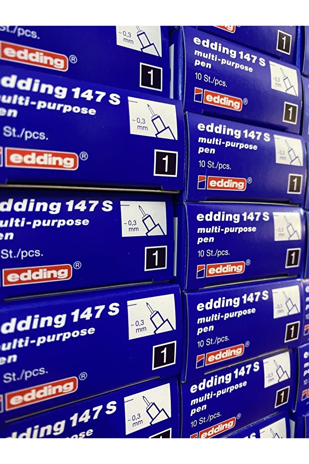 Eddıng Permanent 147s Asetat Cd-cam Kalemi 10lu / Siyah - 4