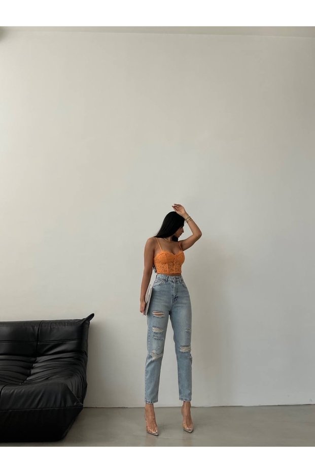 Yırtık Mom Jean