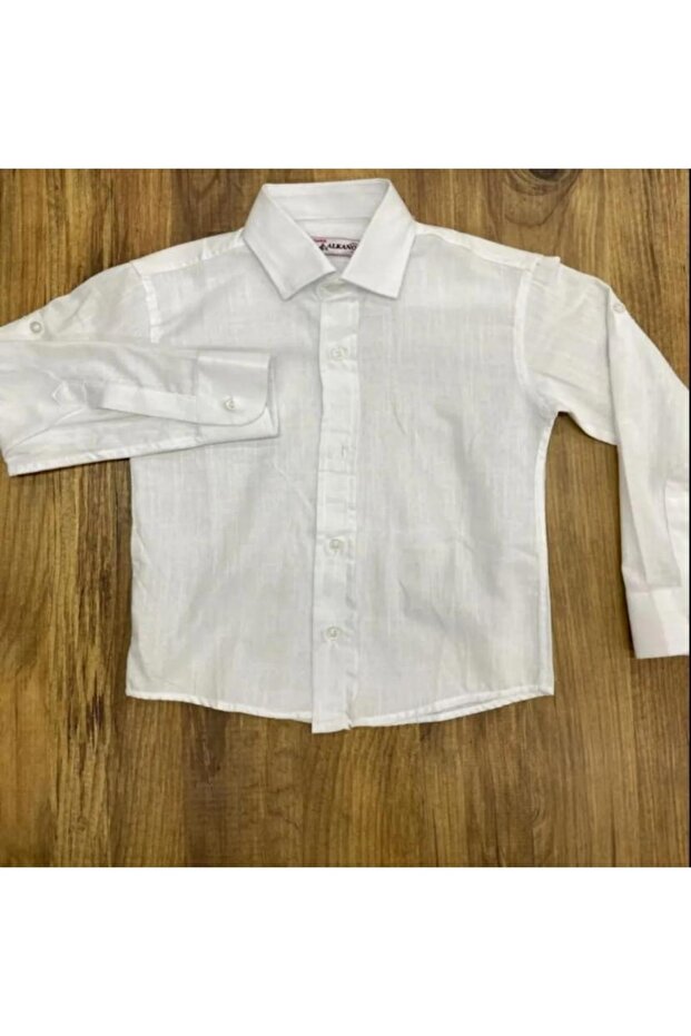 Girl's 23 April - 29 October Performance Long Fold-Sleeve Linen School Shirt