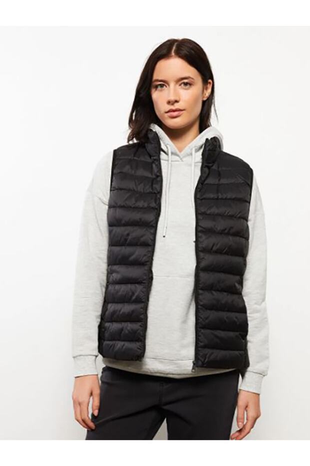 Women's Black Padded Puffer Vest