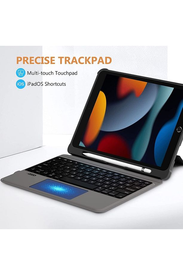 Ipad Pro Ve Air 10.5 Uyumlu Klavyeli Kılıf Touch Pad Ayrılır Standlı Magic Bluetooth Manyetik Klavye - 2