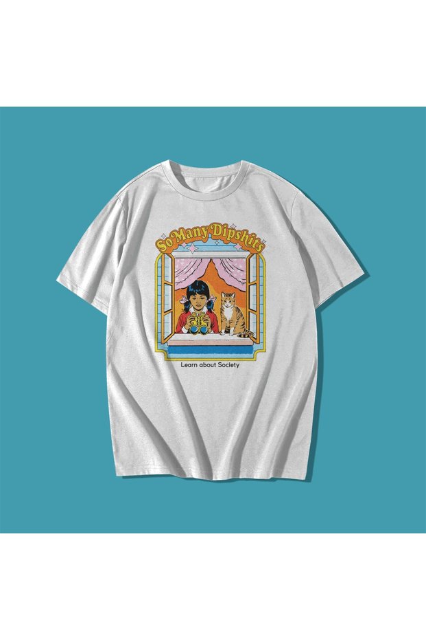 So Many Dipshits Written Sarkastic Style Oversize Unisex Cotton T-Shirt T-shirt Tee