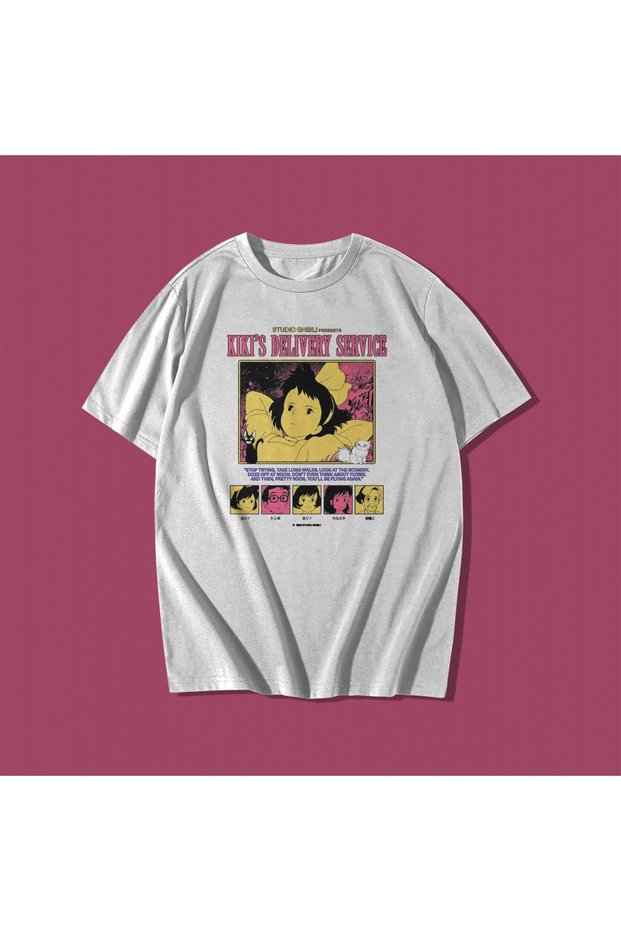 Kiki's Delivery Service Movie Y2k Grunge Style Oversize Unisex Cotton T-shirt T-shirt Tee