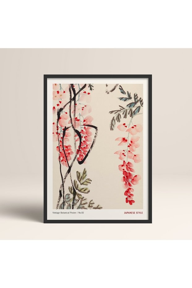 Framed Japanese Style Nanbara Sakujiro Painting 30X40Cm 40X60Cm 50X70Cm Black White Wood Jpn047