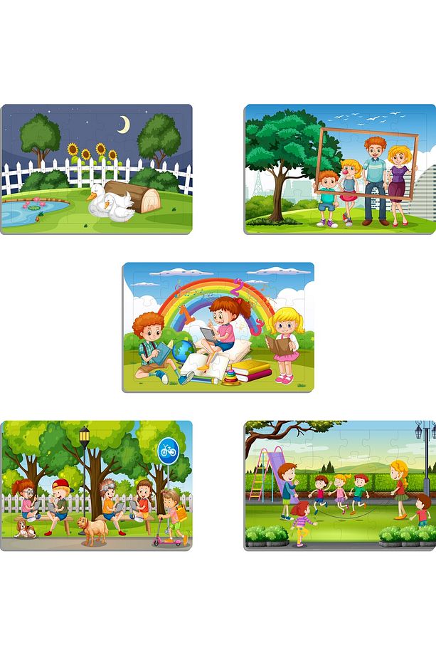 Ahşap Çocuk Yapboz Puzzle Seti 5’li (model-3) - 1