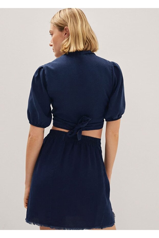 Kadın Koyu Mavi Bluz - 4