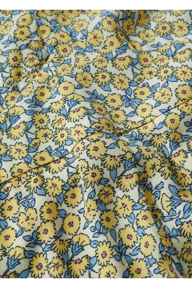 Desenli Akışkan Kumaş Tulum - 6