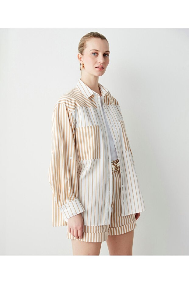 Çizgi Desen Gömlek - 3