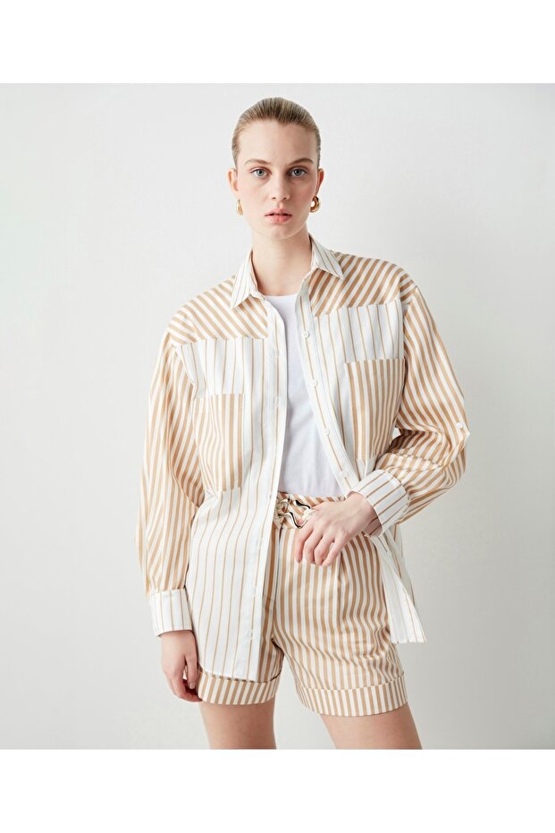 Çizgi Desen Gömlek - 5