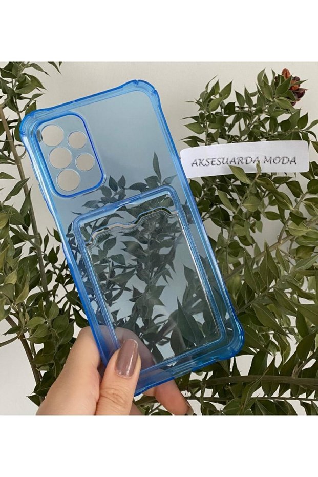 Samsung A23 Compatible Colorful Transparent Case with Card Compartment