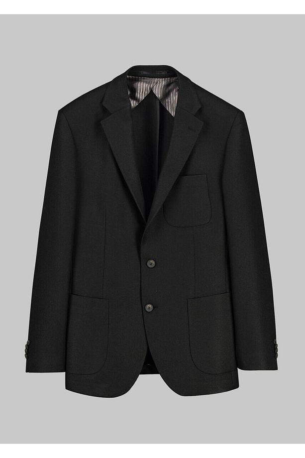 Interview Matteo Dokuma Slim Fit Siyah Ceket - 1