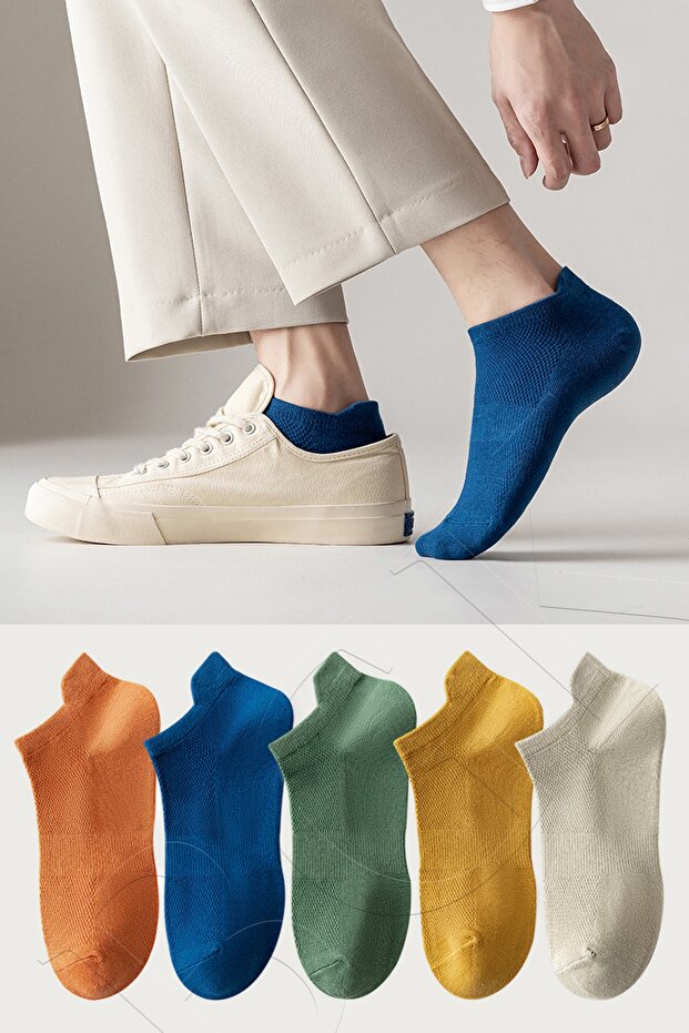 Unisex Sports No-Show Colorful 5-Pack