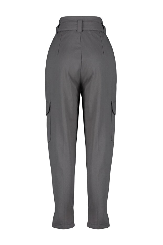 Gri Kemerli Kargo Dokuma Pantolon TWOSS21PL0138 - 14