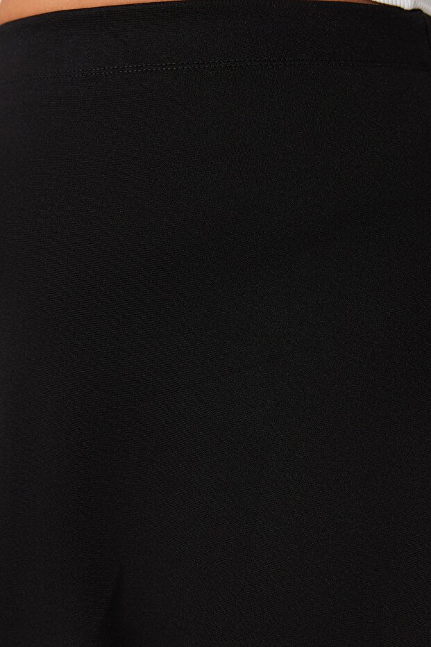 Czarna elastyczna talia mini spódniczka dzianinowa w dużym rozmiarze Tbbss23Az00042 - 4