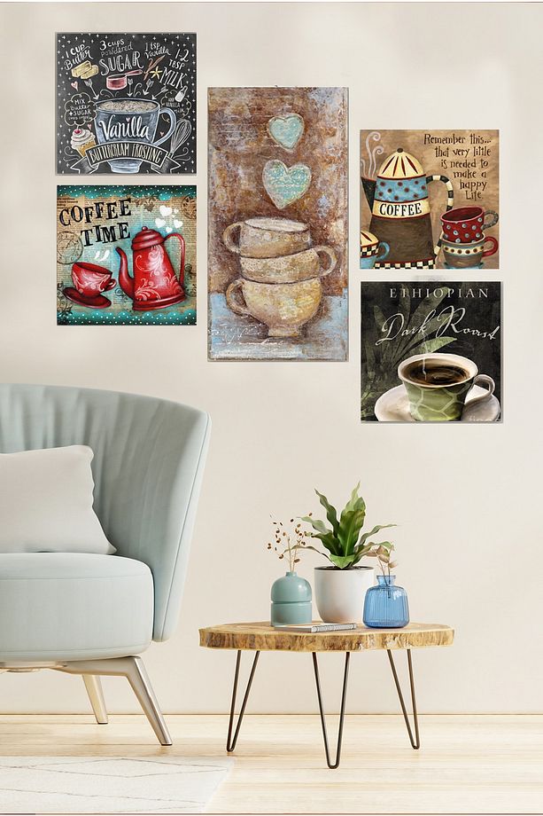Collage Style 5 Parçalı MDF Tablo ATF107 - 2