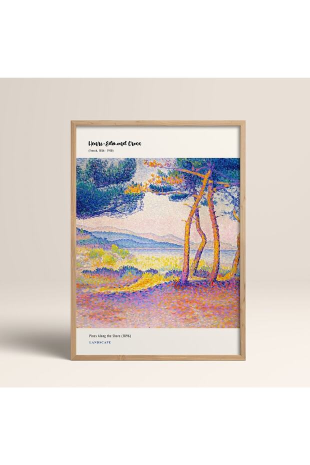 Framed Modern Henri-Edmond Cross 30X40Cm 40X60Cm 50X70Cm Black White Wood Mdn013