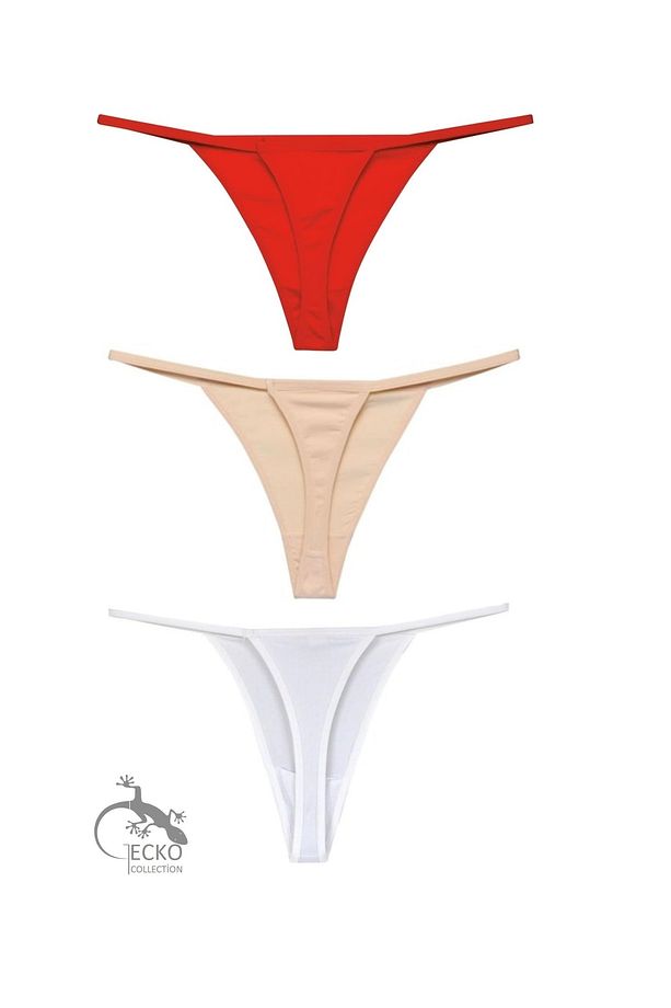 Gecko Kadın String Tanga Ipli Ip Lastikli 3 Adet - 1