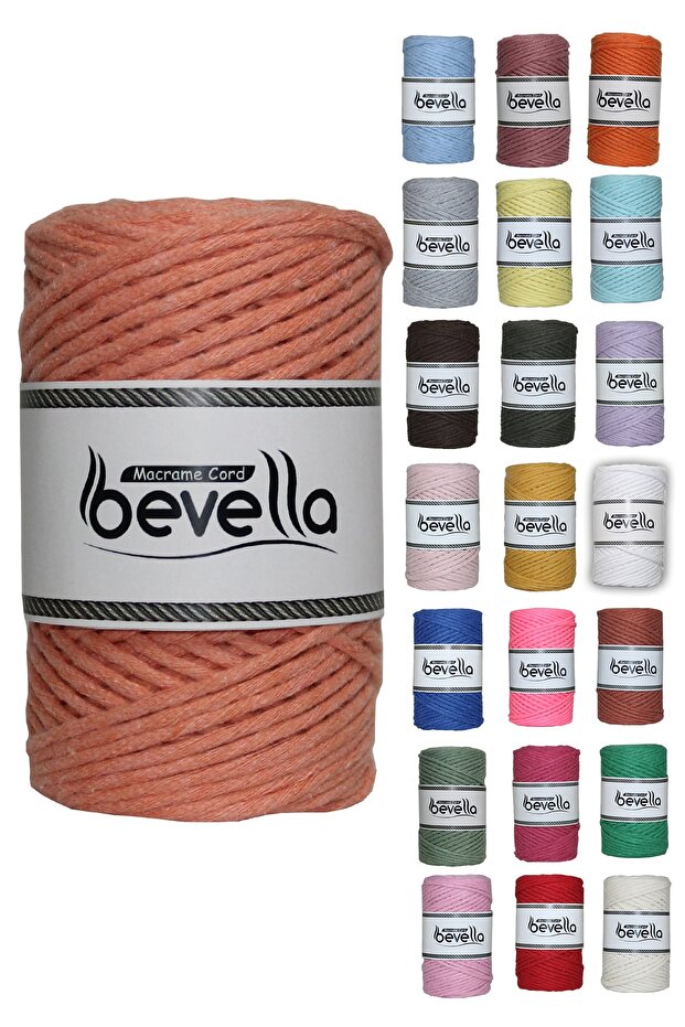 Scalloped Macrame Thread 3mm Single Twist Scalloped Cotton Macrame Thread Salmon