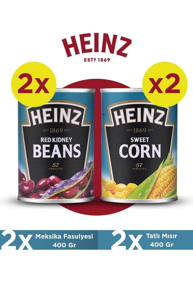Meksika Fasulyesi 400 Gr Ve Tatlı Mısır 400 Gr Paketi ( 2 Adet Meksika Fasulyesi + 2 Adet Tat - 1