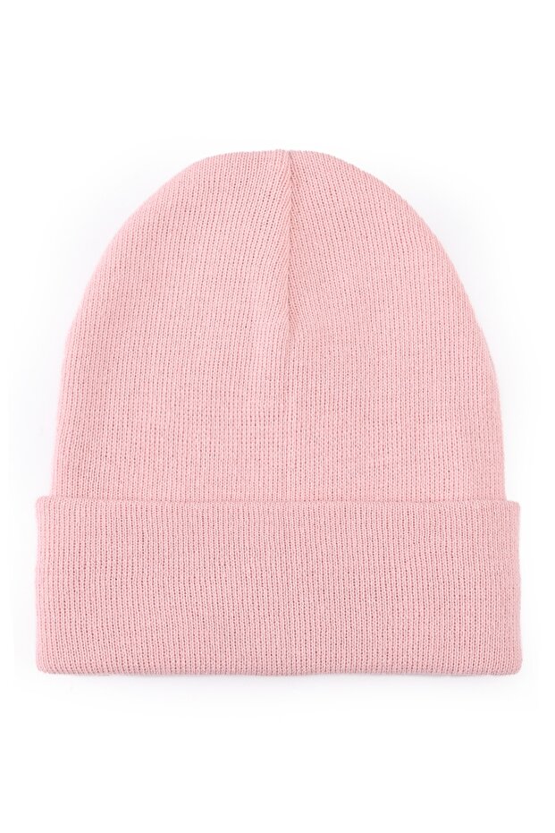 Basic Bere Triko Sonbahar Kışlık Pudra Pembe Unisex - 1