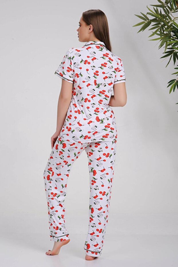 Cherry Pattern Pajama Set - 3