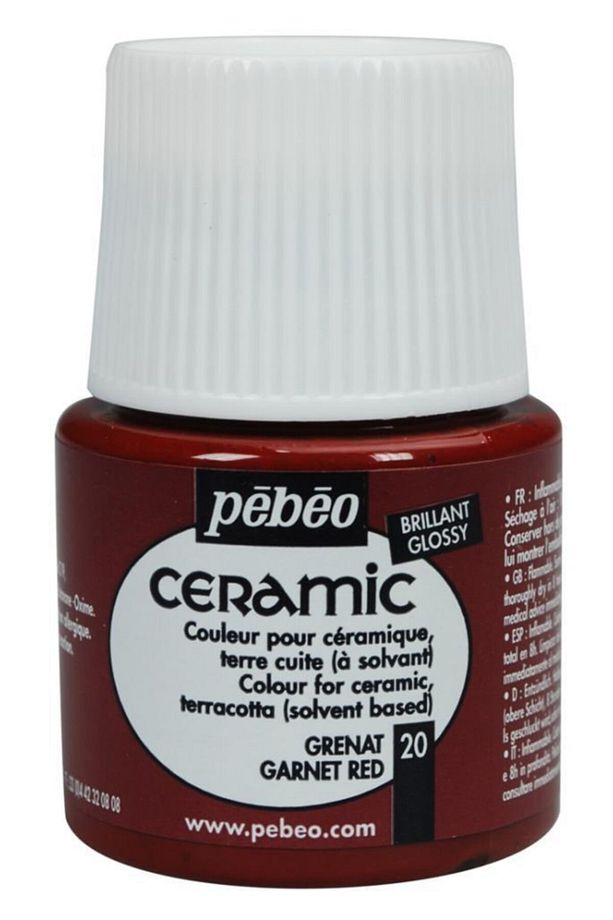 Solvent Bazlı Seramik Boya 45ml Şişe - 20 Garnet Red - 1