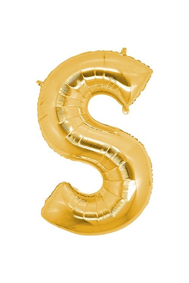 Letter Foil Balloon Letter S Large Size Balloon Golden Yellow / Dore 100CM