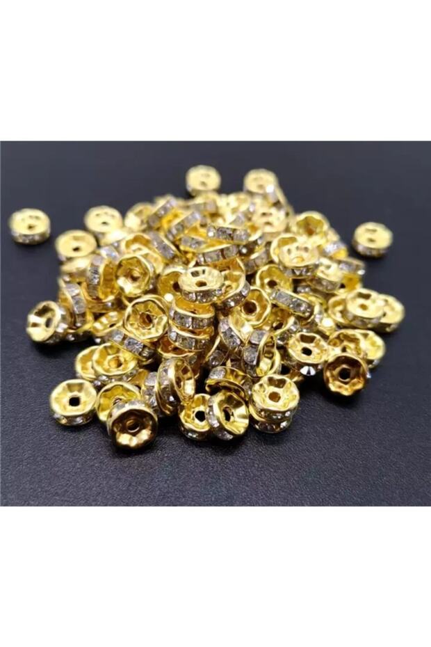 100 Pieces 6 Mm Yellow Color Washer Metal Beads
