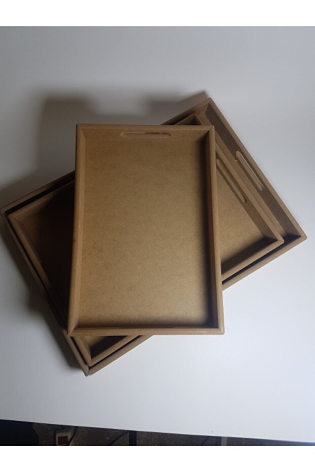 Paintable Wooden Raw 3 Piece Tray
