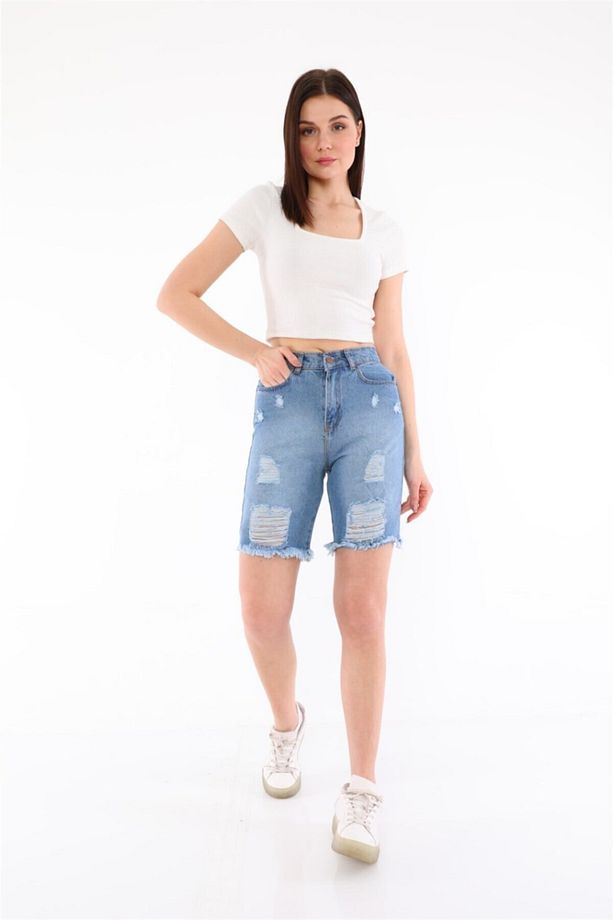 Kadın  Yeni Model Kot Şort 0006895 - 3