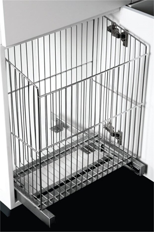 Under Cabinet Rail Laundry Basket 43x30x55 Cm
