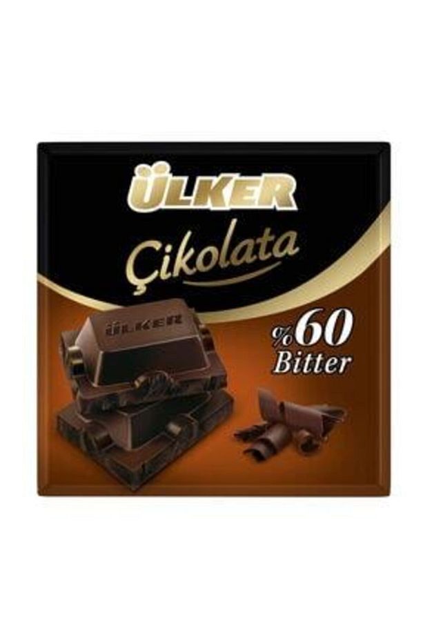Kare Bitter %60 Kakaolu Çikolata (60 gr 6 Adet ) - 1