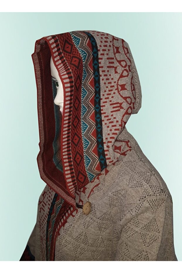 Kadın  Kapşonlu Triko Ceket - 3