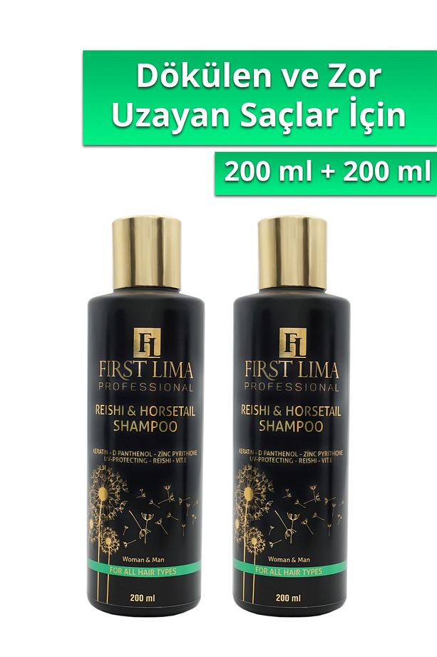2'li Reishi & Horsetail Şampuan Hızlı Uzama, Dökülme Önleyici Ve Hacim 2 Adet 200 Ml - 1