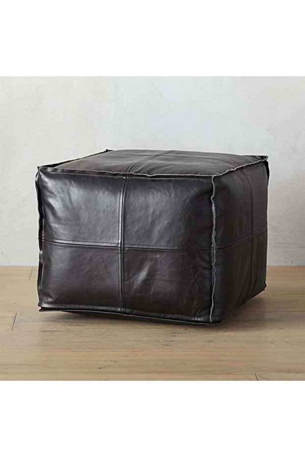 Deri Puf - Siyah - 1