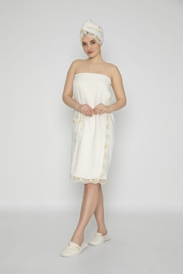 Dantelli Bambu Cotton Bayan Sauna 3'lü Set - 2