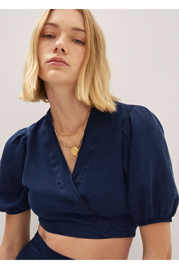 Kadın Koyu Mavi Bluz - 5