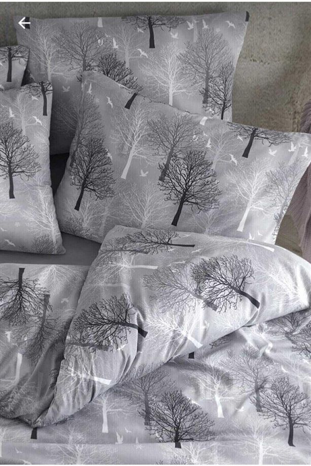 Cotton Gri Ağaç Tek Kişilik Nevresim Seti Takımı - 2