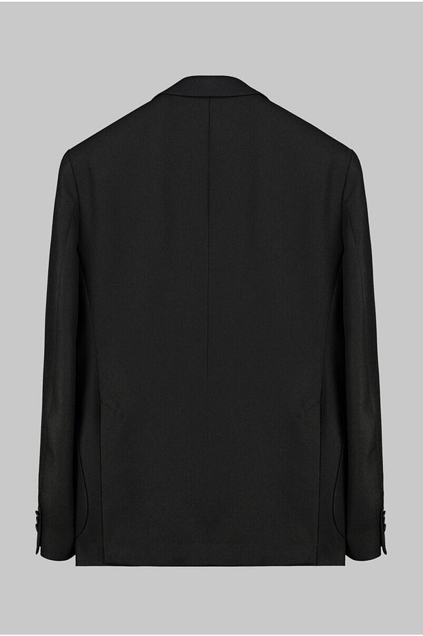 Interview Matteo Dokuma Slim Fit Siyah Ceket - 3