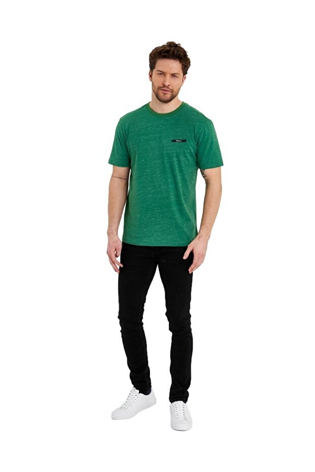 Erkek Basic Baskısız Logolu Kısa Kol Tişört - 1